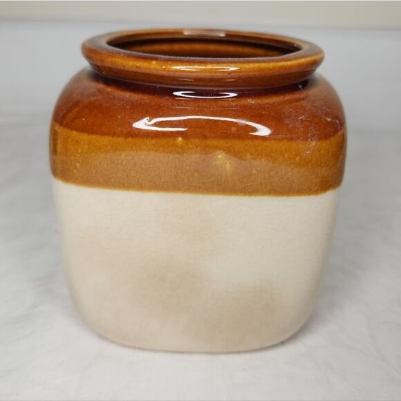 70s Glazed Clay Canister - Picture 3 of 9